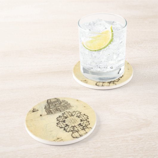 Architektonische Kathedrale Studie von Leonardo da Untersetzer (Seite)