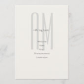 Architektonische Monogramm-Hochzeitsprogrammkarte Programm (Vorderseite)