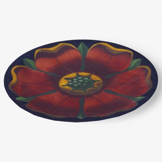 Architektonische Rosette Nr. 1 Pappteller (Schrägansicht)