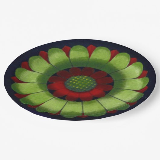 Architektonische Rosette Nr. 2 Pappteller (Schrägansicht)