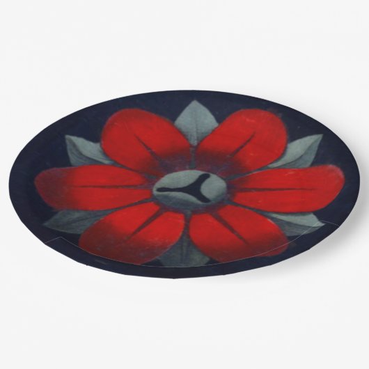 Architektonische Rosette Nr. 3 Pappteller (Schrägansicht)