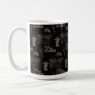 Architektonische Strichzeichnungen und Schnörkel - Kaffeetasse