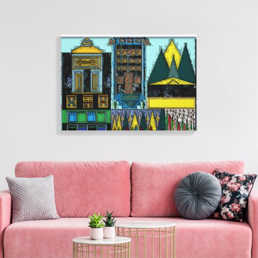 architektonische Struktur in Leinwand mit Stretchd (Insitu (Wohnzimmer))