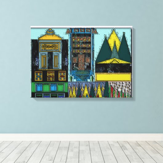 architektonische Struktur in Leinwand mit Stretchd (Insitu (Holzboden))