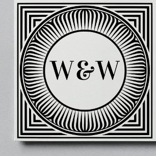 Architektonisches geometrisches Monogramm-Kunstste Gummistempel