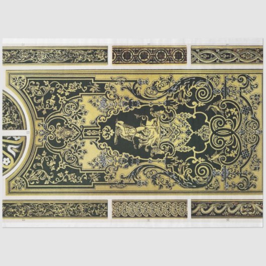 Architektonisches Gold und schwarzes Dekopapier Seidenpapier (Vorderseite)