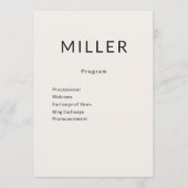 Architektonisches Hochzeitsprogramm Menü Programm (Vorderseite)