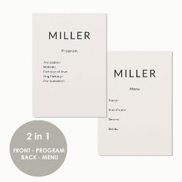 Architektonisches Hochzeitsprogramm Menü Programm