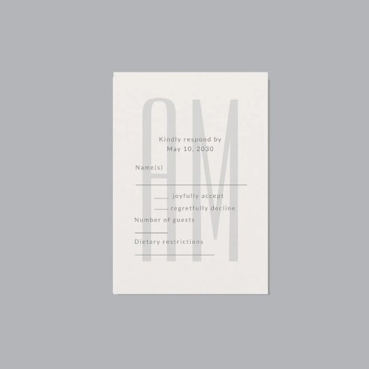 Architektonisches Minimal-Monogramm RSVP Karte