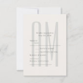 Architektonisches Minimal-Monogramm RSVP Karte (Vorderseite)