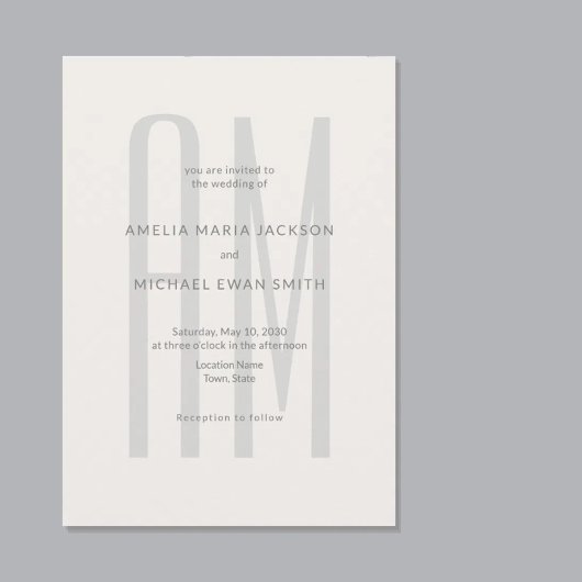 Architektonisches Monogramm Minimal Einladung