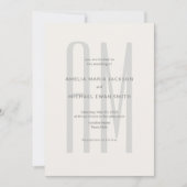 Architektonisches Monogramm Minimal Einladung (Vorderseite)