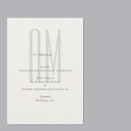 Architektonisches Monogramm Minimal Hochzeit Menükarte