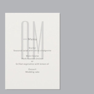 Architektonisches Monogramm Minimal Hochzeit Menükarte