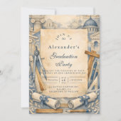 Architektur-Abschluss Blueprint-Design Einladung (Vorderseite)
