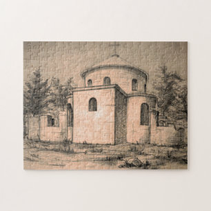 Architektur Alte Orthodoxe Kirche Zeichnung Kunst Puzzle