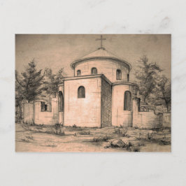 Architektur Antike orthodoxe Kirche Zeichnend Kuns Postkarte