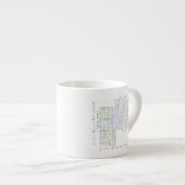 Architektur-Blueprint  Espressotasse (Vorderseite Rechts)