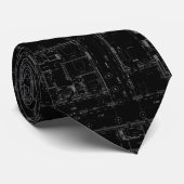 Architektur-Blueprint-Muster Herren-Schlips Krawatte (Gerollt)