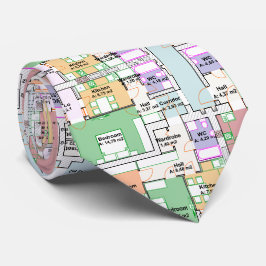 Architektur-Blueprint-Muster Herren-Schlips Krawatte