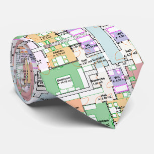Architektur-Blueprint-Muster Herren-Schlips Krawatte