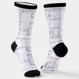 Architektur-Blueprint-Muster Unisex-Socken Socken