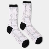 Architektur-Blueprint-Muster Unisex-Socken Socken (Rechts)