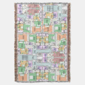 Architektur-Blueprint-Muster-Wurfdecke Decke (Vorderseite Vertikal)
