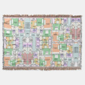 Architektur-Blueprint-Muster-Wurfdecke Decke (Vorderseite)