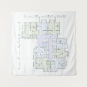 Architektur-Blueprint Wandteppich (Vorderseite (Horizontal))