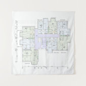 Architektur-Blueprint Wandteppich (Vorderseite)