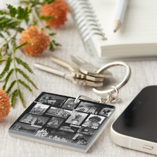 Architektur-Collage Weißrussland Gordno Brest Mins Schlüsselanhänger