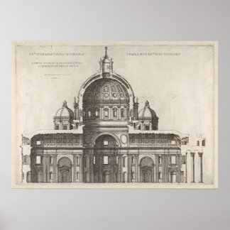 Architektur der Alten Welt Zeichnung des Vatikando Poster