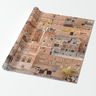 Architektur der Altstadt von Sana'a, Jemen. UNE Geschenkpapier
