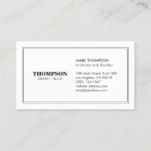 Architektur der Schwarz-weißen Beruflichen Visiten Visitenkarte (Rückseite)