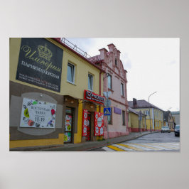 Architektur der Stadt Belarus Slonim Poster