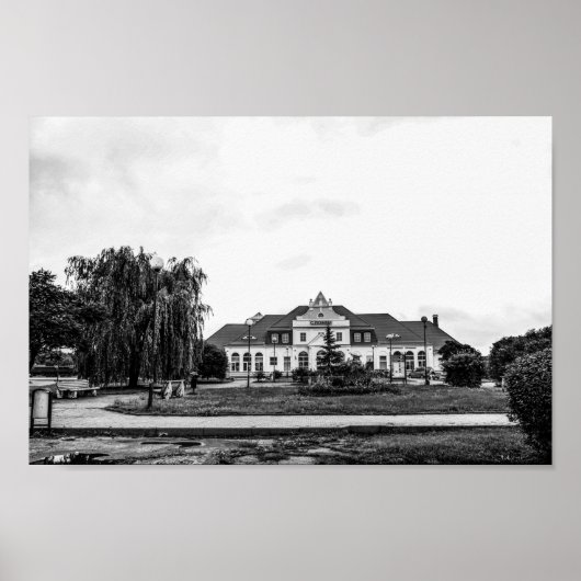 Architektur des belarussischen Bahnhofs Poster (Vorne)