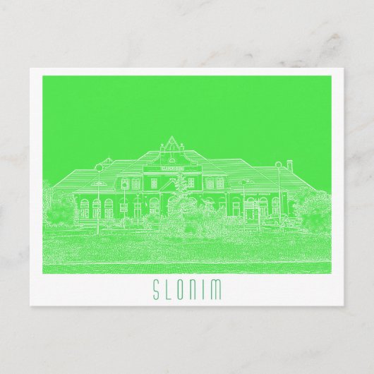 Architektur des belarussischen Bahnhofs Postkarte (Vorderseite)