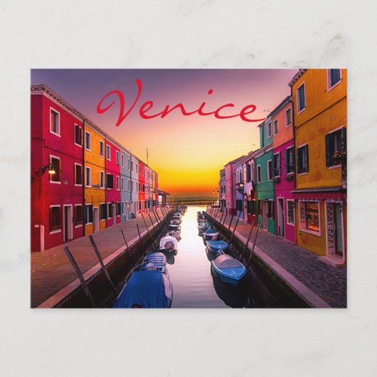 Architektur des Sunset Water Canal in Venedig Postkarte (Vorderseite)
