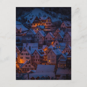 Architektur des Winterschwarzwalddorfes Postkarte