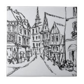 Architektur| Dinan, Bretagne, Frankreich Fliese (Vorderseite)