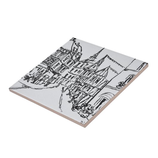 Architektur| Dinan, Bretagne, Frankreich Fliese (Seite)