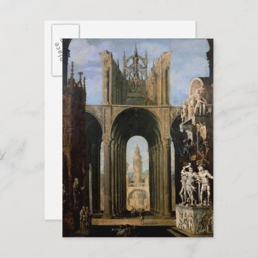 Architektur-Fantasie Postkarte (Vorne/Hinten)