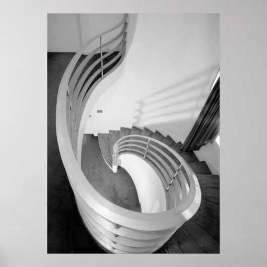 Architektur-Foto - Elliptische Treppe Poster (Vorne)