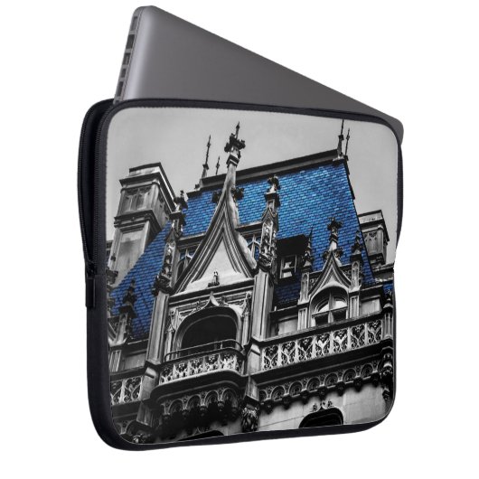 Architektur-Foto New York City Goth Laptopschutzhülle (Vorne Rechts)