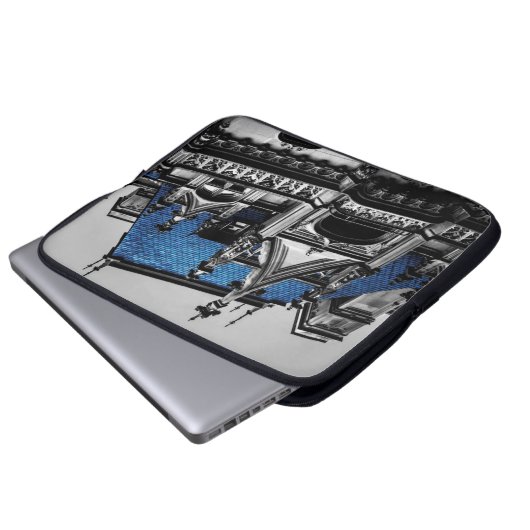 Architektur-Foto New York City Goth Laptopschutzhülle (Vorne Knopf)