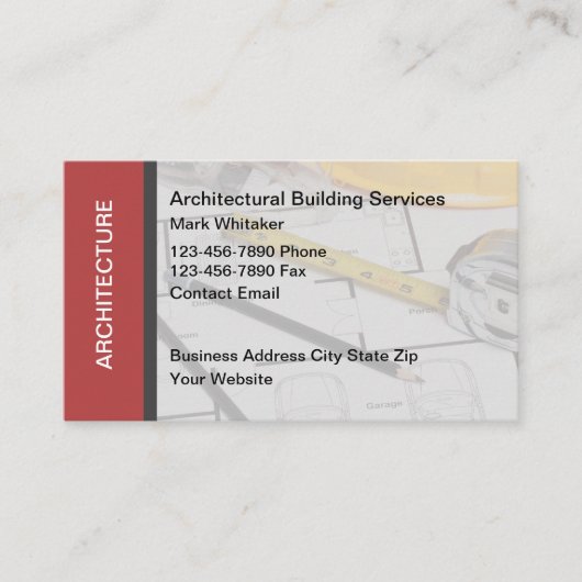 Architektur Gebäude Services Business Card Visitenkarte (Vorderseite)