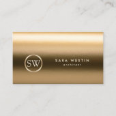 Architektur Gold Texture Monogram Business Card Visitenkarte (Vorderseite)
