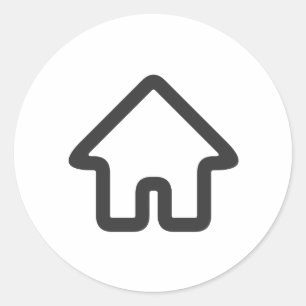 Architektur-Haus-Symbol für Immobilien Runder Aufkleber