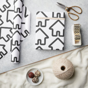 Architektur-Haus-Symbol-Muster für Immobilien Geschenkpapier